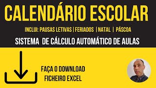 Sistema de calendário em Excel  Ano letivo 20232024  Inclui Páscoa 2024 e Feriados 2024 [upl. by Asereht]