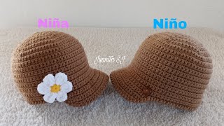 GORRO CON VISERA TEJIDO A CROCHET PASO A PASO [upl. by Cira]