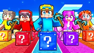 Playing a 5 PLAYER LUCKY BLOCK RACE in Minecraft [upl. by Jorrie508]