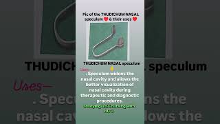 Pic of the THUDICHUM NASAL speculum amptheir uses bscnursing medicaldevice hospital medicalstudent [upl. by Hamilton367]