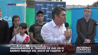 Inauguraron el tendido de gas en el barrio Parque del Oeste de Cuartel V [upl. by Nodarse439]