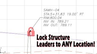 Locking Civil 3D Structure Leaders to ANY Location [upl. by Yv]