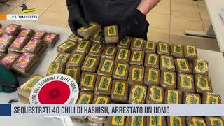 Caltanissetta Sequestrati 40 chili di hashish arrestato un uomo [upl. by Hayila179]