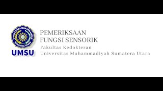 Pemeriksaan Fungsi Sensorik  dr Hasanul Arifin MKedNeu SpN [upl. by Widera927]