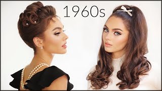 ICONIC 1960s Hairstyles🎀 60s hair tutorial  jackie wyers [upl. by Yatnuahc]