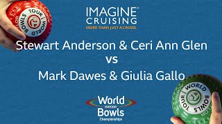 World Indoor Bowls Championship 2024 SAnderson amp CGlen vs MDawes amp GGallo  Day 9 Match 2 [upl. by Ecarg590]