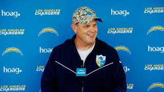 Interim HC Smith On Injury Updates vs Bills  LA Chargers [upl. by Ardnahcal]