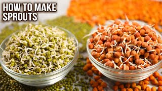 How To Make Sprouts  2 Ways of Sprouting  Sprouts Storage Ideas  Complete Sprout Guide  Ruchi [upl. by Anaili]