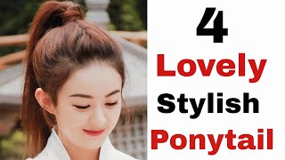 4 lovely ponytail  easy pony hairstyle for girls [upl. by Graubert]