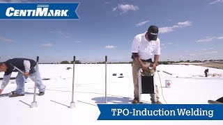 Induction welding of a TPO membrane [upl. by Christis]