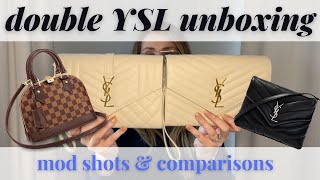 2 YSL POUCH UNBOXING  Mod shots Comparison to Alma BB Toy LouLou Neverfull Pouch [upl. by Mort]