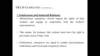 INTERNATIONAL BUSINESS OECD GUIDELINES FOR MULTINATIONAL ENTERPRISES [upl. by Karlan]