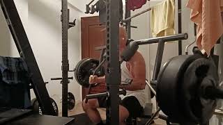 175kg Beltless SSB Box Squat [upl. by Creath711]