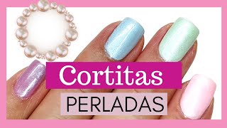 Uñas Cortas PERLADAS FÁCILES como hacerlasEasy Pearl Manicuretendencias 2024 [upl. by Vories]