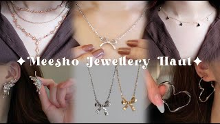 HUGE MEESHO JEWELLERY HAUL ⋆｡˚୨୧˚｡⋆ DAINTY AND AESTHETIC  KOREAN JEWELLERY  UNDER 200 ✦ [upl. by Rolo]