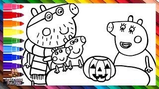 Desenhar e Colorir a Peppa Pig no Halloween 🐷🎃👻🦇🕸️🧙‍♀️ Desenhos para Crianças [upl. by Merrel]