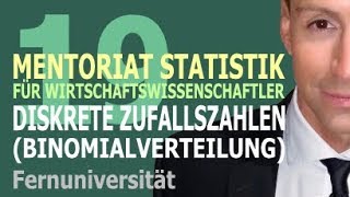 Diskrete Zufallszahlen  19 Kursvideo  Mentoriat Statistik für Wirtschaftswissenschaftler [upl. by Eiramenna]