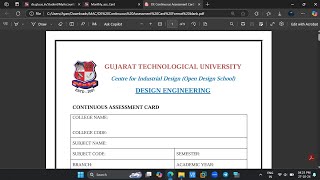 Monthly Assessment Card  Continuous Assessment Card  Downloading Filling Uploading  DE  GTU [upl. by Armalla]