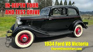 TOUR AND TEST DRIVE 1934 Ford V8 Victoria Charvet Classic Cars [upl. by Mlawsky235]