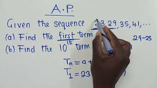 Arithmetic Progression AP find the 1st 10th and nth term [upl. by Kramer]