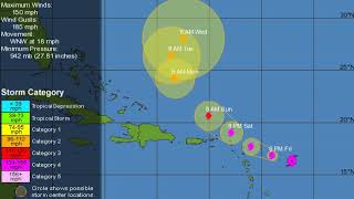 Cat 4 Hurricane Jose  3pm Update  9817 [upl. by Kcirderf]