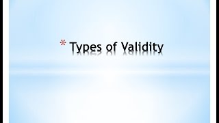 12 Types of Validity [upl. by Ethe]