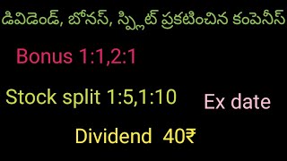 Companies announced ॥Dividend ॥Bonus ॥Split in2024 with Ex date [upl. by Ettesoj920]