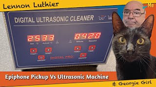 Ultrasonic Cleaner Vs Dirty Epiphone Pickup my new toy Short vid [upl. by Aseeram31]