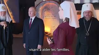 POUTINE VISITE LEGLISE ORTHODOXE DE RUSSIE [upl. by Esilahc]