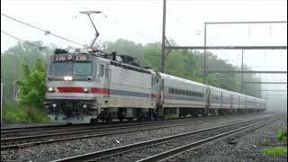 20180601 A foggy June 1 2018 CSX Q031 intermodal Tropicana Orange Juice Q410 SEPTA push pull AEM7 [upl. by Wivestad]