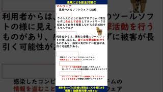 マルウェア【情報Ⅰ試験対策・ITパス・基本情報】一問一答 試験直前１分穴埋め聞き流し～法規による安全対策② [upl. by Ayvid]