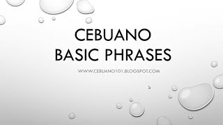 50 Conversational Cebuano Basic Phrases that you should Master BisayaEnglish [upl. by Vasily24]