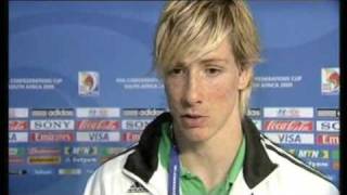 Fernando Torres Interview In English after Iraq game ConFeds Cup 2009 [upl. by Hcardahs]