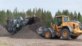 L90H 20  EC250EL  Powerscreen XH 320SR  Asphalt CrushingScreening [upl. by Teyugn58]