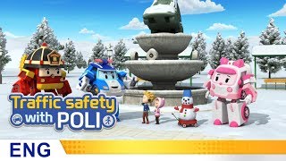 Trafficsafety with Poli  19Snowy day safety rules [upl. by Dnalon]