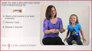 How to use a Metered Dose Inhaler  puffer with spacer and mask with a preschooler [upl. by Nilra]