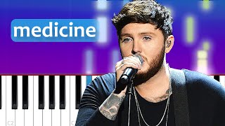 James Arthur  Medicine Piano Tutorial [upl. by Oicaro764]