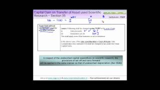 CA IPCC PGBP 42  Capital Gain on Transfer of Asset used Scientific Research  Section 35 [upl. by Frannie]