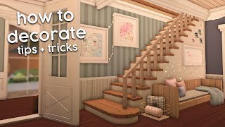 How to Decorate your House Builds in Bloxburg Tips amp Tricks [upl. by Aydidey]