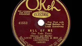 1932 HITS ARCHIVE All Of Me  Louis Armstrong [upl. by Etnovert]