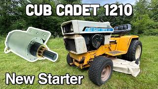 New starter and mowing  Cub Cadet 1210 garden tractor [upl. by Ikkiv]