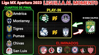 LIGUILLA AL MOMENTO LIGA MX  ESTOS EQUIPOS JUGARÁN el PLAYIN del APERTURA 2023 [upl. by Innor]