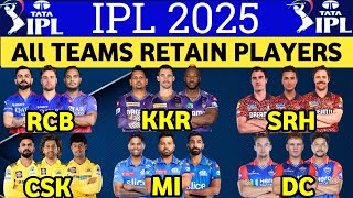 IPL 2025  All 10 Team Retain Players List  IPL 2025 All Teams Retained Players  Retain Players [upl. by Rupert]