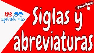 Siglas y abreviaturas para niños de primaria siglas abreviaturas siglasyabreviaturas [upl. by Lahcym]