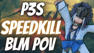 FFXIV  P3S Speedkill  746 BLM PoV Caster LB3 Add Phase [upl. by Sikram]