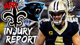 Saints Injury Report Derek Carr Returns  Panthers Name Bryce Young Starter vs New Orleans [upl. by Norrek]