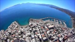 Αgios Nikolaos Crete Flying Over City paramotor flight [upl. by Ocinemod]