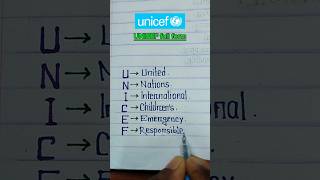 Full form of UNICEF  UNICEF full form shorts [upl. by Theta]