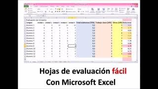 Evaluar fácil con Excel Perfecto para maestros y profesores Poner notas [upl. by Reimer]