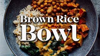 HEALTHY VEGAN BOWL RECIPE  Spinach Brown Rice Chickpeas [upl. by Josiah]